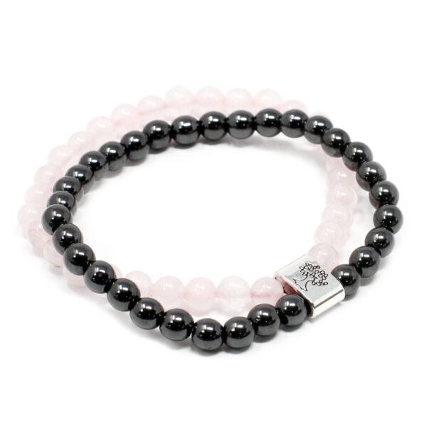 Pulsera de Piedras Preciosas Magnéticas - Cuarzo rosa