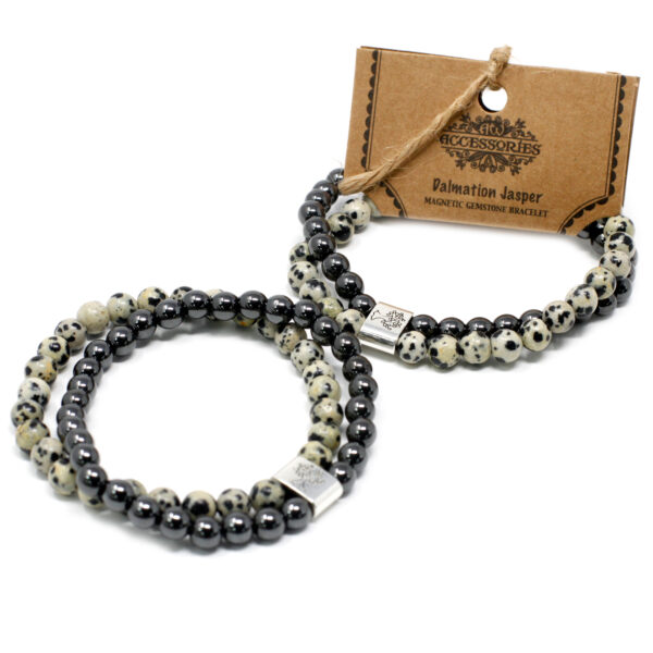 Pulsera de Piedras Preciosas Magnéticas - Jaspe Dálmata