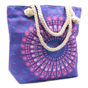 Bolso Mandala con Asa de Cuerda - Azul Violeta