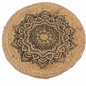 Mantel Individual Natural - Yute 30cm - Estampado Mandala