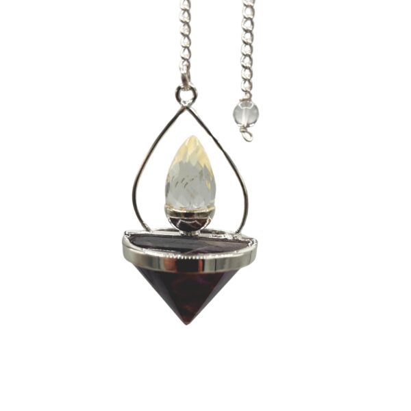 Gemstone Lantern of Life Pendulum - Amethyst & Rock Quartz