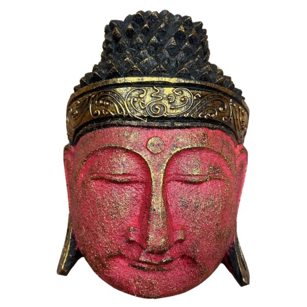 Decoración para el hogar Cabeza de Buda - 25cm - Rojo Brillante